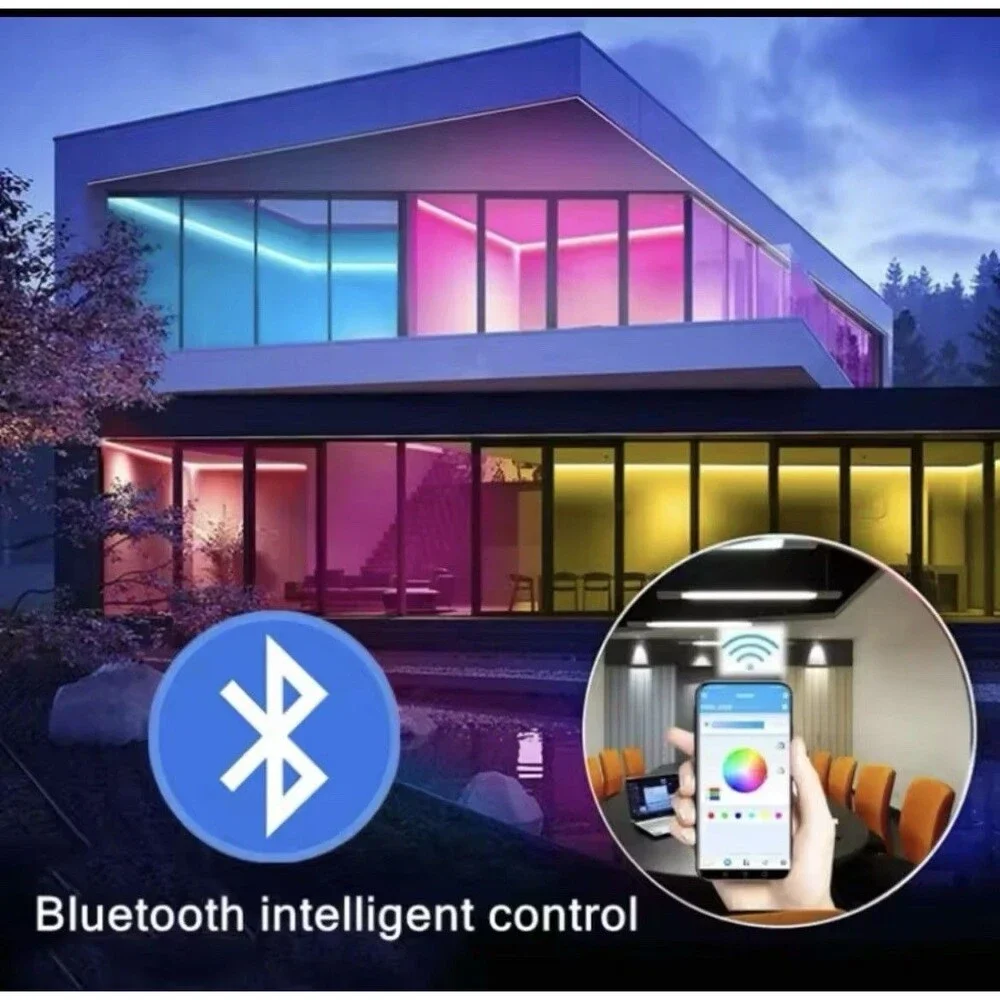 USB Waterproof Flexible RGB Neon Strip Lights Bluetooth Remote App NEW 1m/3.3ft